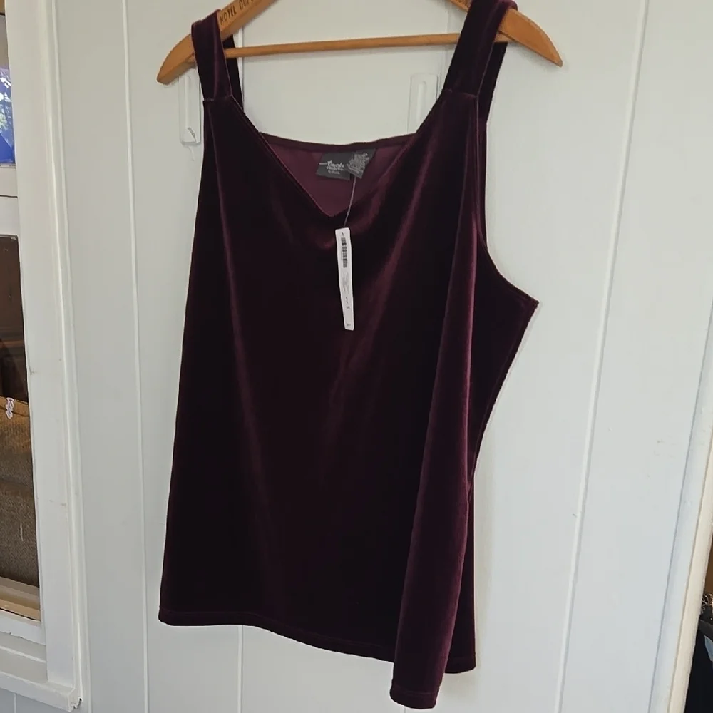 CHICO'S Velvet Tank Top in Deep Burgundy - Picture 9 of 9